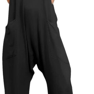AUTOMET Jumpsuits for Women Casual Summer Rompers Sleeveless Loose Spaghetti Strap Baggy Overalls Jumpers with Pockets 2024