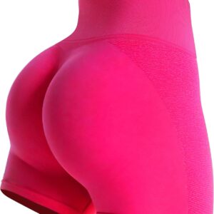Gym Shorts Women, Seamless Yoga Workout Shorts, High-Waisted Scrunch Butt Booty Lifting Athletic Running Active Shorts